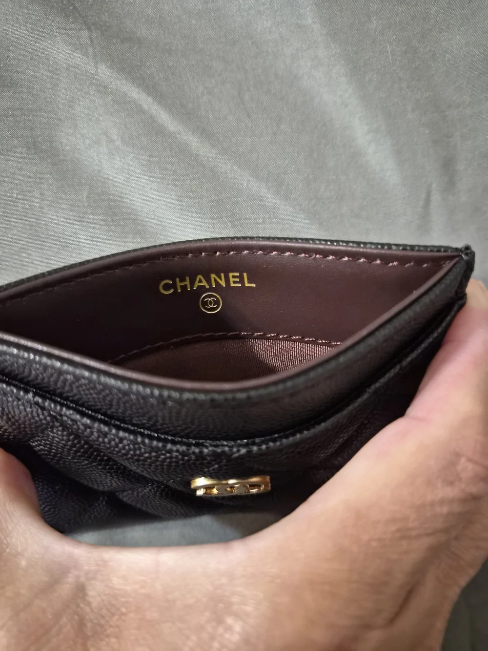 Chanel Black Quilted Card Holder with Gold CC Logo - Picture 3 of 7